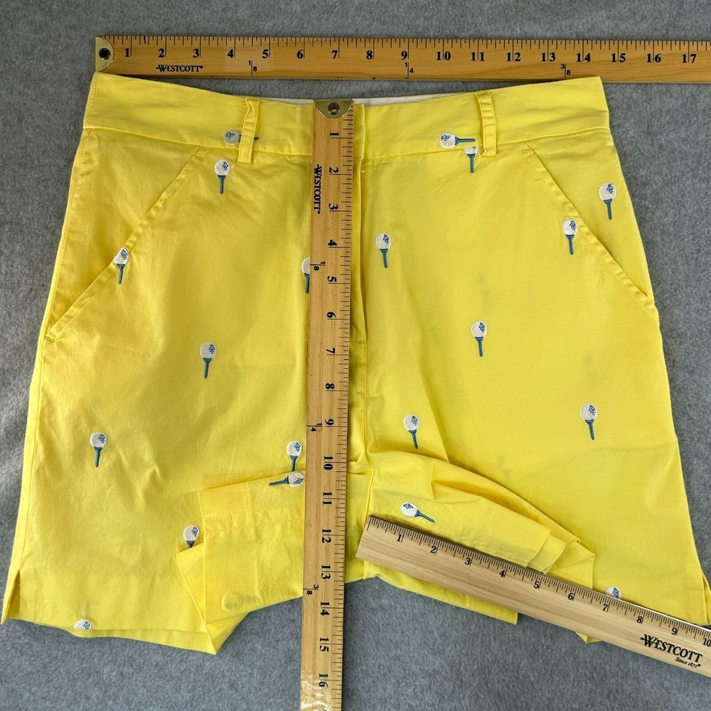 Lilly Pulitzer Golf Tee Embroidered Yellow Shorts Vintage 90s Prep Womens Sz 6 - Picture 9 of 11